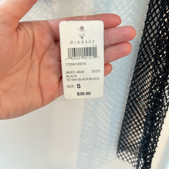 NWT Windsor Edgy Rhinestone Fishnet Top - Picture 5 of 6